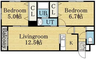 PIU DOLCE(ピゥドルチェ)新道東【3階】の間取り