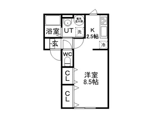1Rの間取り画像