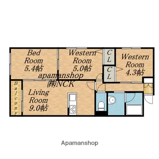 メニーズコート創成川【206号室】の間取り