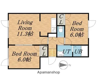 コンフォース篠路Ⅰ【2階】の間取り