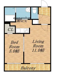 シナモン【305号室】の間取り