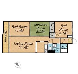 ビラ・サンライト第1【6階】の間取り