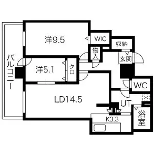 プレミスト札幌ターミナルタワー【37階】の間取り