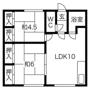 陽光マンション【2階】の間取り