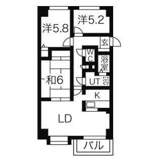 第2エクセルナガタ【201号室】の間取り