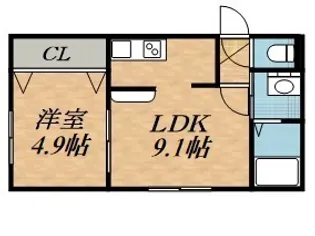 ベルメゾン北20【4階】の間取り