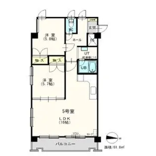 アップルコート北23【505号室】の間取り