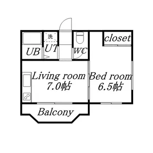 北飛越阿部Ⅲ【302号室】の間取り