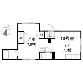 キングパレスⅤ B棟【10号室】の間取り