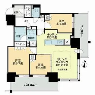 ザ・札幌タワーズ ウエストタワー【0706号室】の間取り
