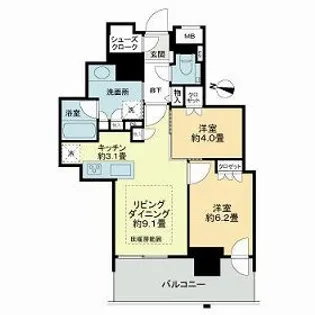ザ・札幌タワーズ ウエストタワー【10階】の間取り
