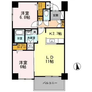 コモドNⅠ【302号室】の間取り