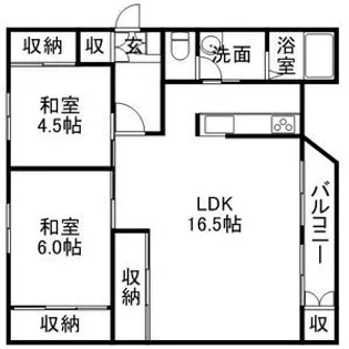 西野ハイツB棟【3階】の間取り