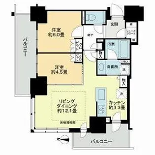 ザ・札幌タワーズ イーストタワー【2201号室】の間取り