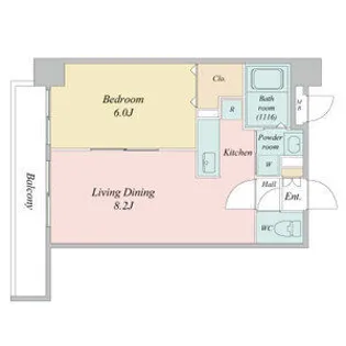 N28セントラルビル【0806号室】の間取り