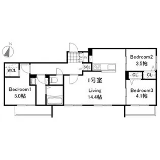 ラグランジュ元町【301号室】の間取り