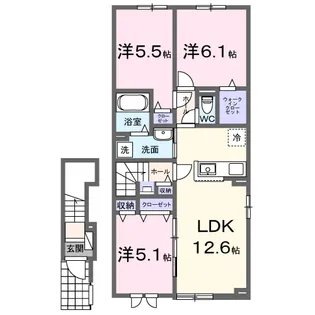 ルタンさくら新琴似【2階】の間取り