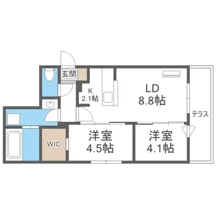 BALBONI山鼻(バルボーニ山鼻)【101号室】の間取り
