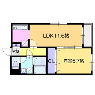 アールフリーイクテンド【3階】の間取り