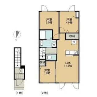 KAMS北22条【2階】の間取り