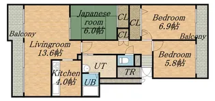 カーサグランデージA棟【4階】の間取り