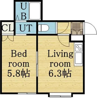 ルミエールFUMI【1階】の間取り