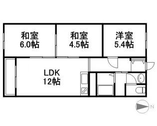 佐渡伏古マンション【204号室】の間取り