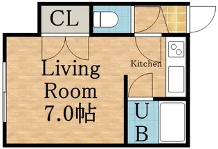 ヒュース北32B【102号室】の間取り