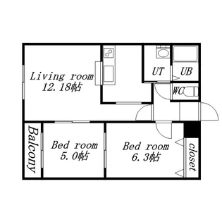 カーム北18条【2階】の間取り