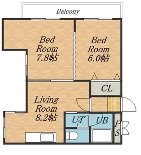 サンルート【305号室】の間取り