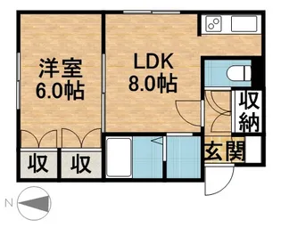 メゾン宮北ビル【201号室】の間取り