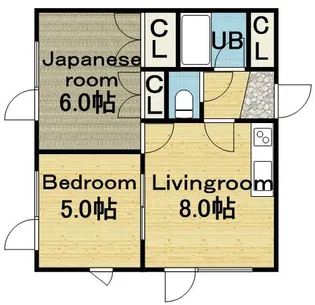 ダイユウハイツ伏古【203号室】の間取り