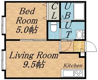 シーズンズ元町【105号室】の間取り