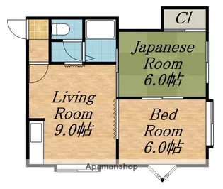 北海道札幌市北区新川二条2丁目【アパート】の間取り