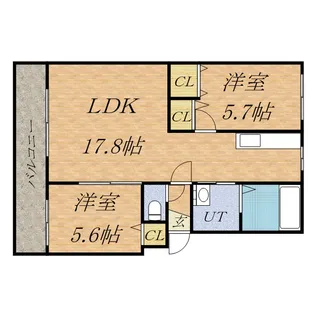 パークハイツH【3階】の間取り