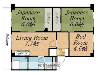 琴似芙蓉ハイツ【4階】の間取り