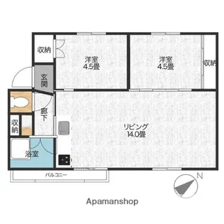西野団地A棟【3階】の間取り