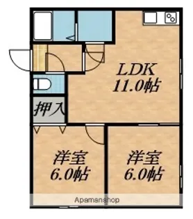薫風ハイツ【2階】の間取り