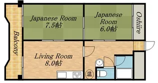 宏友ハイツ【0613号室】の間取り