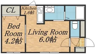 キューブ二十四軒4・4【2階】の間取り