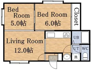 シェーンブルン八軒B【203号室】の間取り