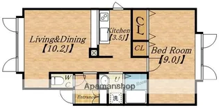 北海道札幌市西区山の手一条3丁目【アパート】の間取り