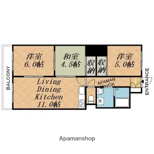 メゾンド山の手【5階】の間取り