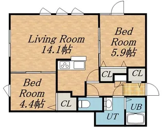 ラポルト【105号室】の間取り