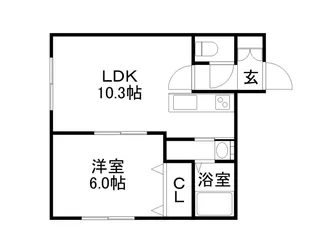 仮)二十四軒4ー4AP【201号室】の間取り