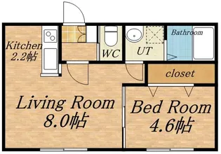 仮)二十四軒4ー4AP【202号室】の間取り