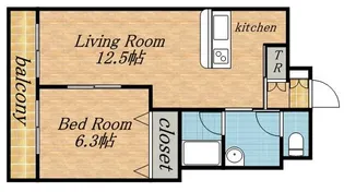クレア西野【102号室】の間取り