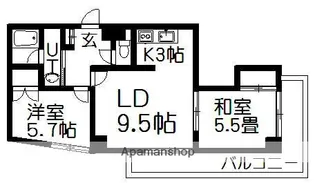 ル・ソレイユ手稲【301号室】の間取り