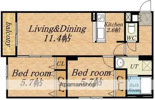 ひばりハイツ【101号室】の間取り