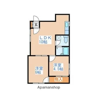 北海道札幌市手稲区富丘三条7丁目【アパート】の間取り